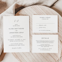 Monogram Elegant Wedding Invitation Suite