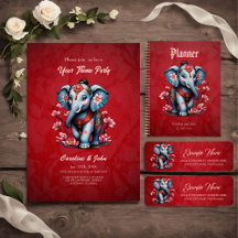 Majestic elephant in traditional Japanese style. 