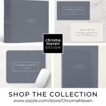 Modern Minimalist Blue Linen Business Collection