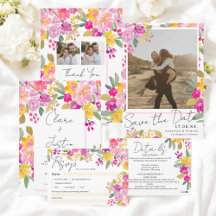 Garden Spring Summer Watercolor Floral Wedding 