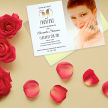 50 and Fabulous Birthday Party White and Gold