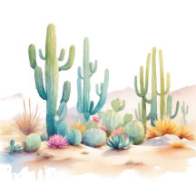 Watercolor Desert Scene