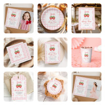 Strawberry Pink Bow Girl Birthday