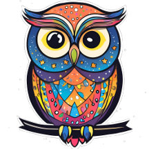 Colorful owl. Feeling lucky.　カラフル梟フクロウさん。