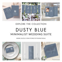 Minimalist Dusty Blue Wedding Suite