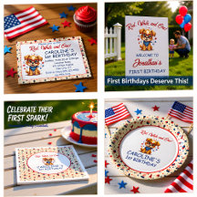 Red White and Blue Patriotic Puppy Birthday