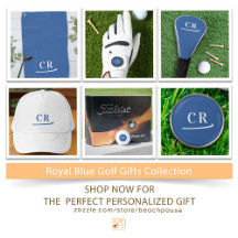 Stylish Royal Blue Monogram Gifts Golf Collection
