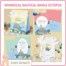 Whimsical Nautical Whale & Octopus Baby Shower