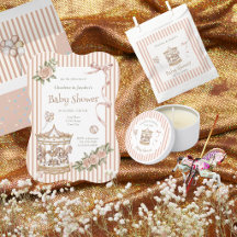 Gender Neutral Colors Carousel Baby Shower Suite