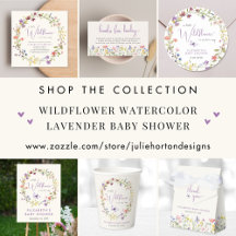 Wildflower Watercolor Lavender Baby Shower