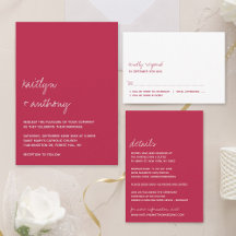 Modern Script Viva Magenta Minimalistic Wedding