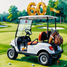 Golfer 60th Birthday Watercolor