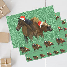 Christmas american horses with Santa Hat