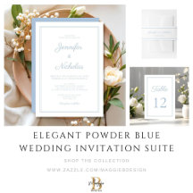 Elegant Calligraphy Powder Blue Wedding Suite