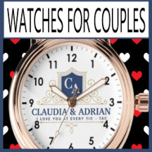 Watches gifts for couples with Monogram names 