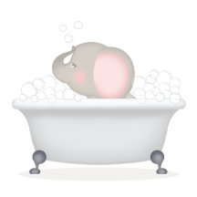 Baby Elephant Bubble Bath Girl Baby Shower 