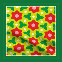BABY - Cute Festive Red and Green Flower Floral