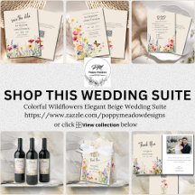 Colorful Wildflowers Elegant Beige Wedding Suite
