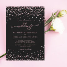 Black Rose Gold Glitter Confetti Wedding