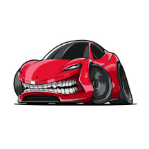 Electric Vehicle Roadster Cartoon Style