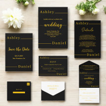 Delicate Black And Gold Luxury Modern Wedding