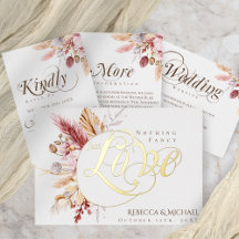 Boho Pampas Grass Nothing Fancy Just Love Wedding