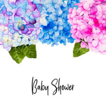 Floral Watercolor Baby Shower   Hydrangea