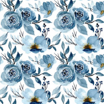 The Blue Watercolor Floral White Collections