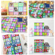 Colorful Squares Kids Birthday Wrapping Paper