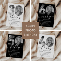 Modern Script Photo Birthday 