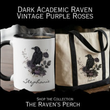 Purple Roses Raven - Dark Academia Style