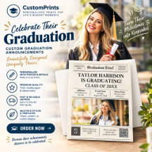 Modern Magazine Cover Graduation Invitation