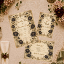 Moody Black Peony Wedding