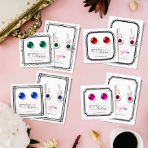Your Logo Doodle Frame Earrings Display Cards