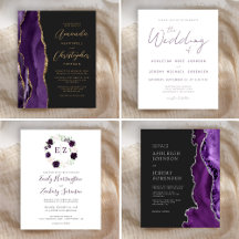 Purple Budget Wedding Invitations