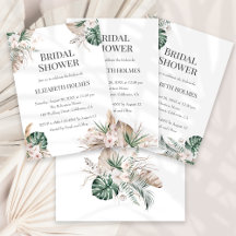 Tropical Orchid and Monstera Bridal Shower