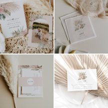 Dusty Rose Pampas Grass Wedding Collection   CORA