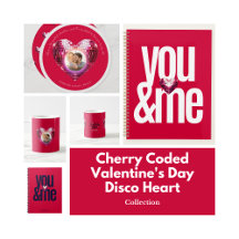 Cherry Coded Valentine's Day Disco Heart 