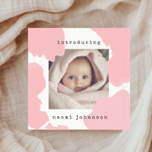 Modern Watercolour Baby Welcome With Photo