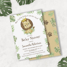Cute Baby Lion King Watercolor Jungle Baby Shower 