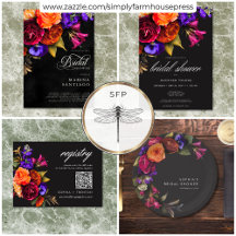 Elegant Moody Vibrant Harvest Floral Bridal Shower