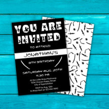 Ninja Birthday Black and White Silhouette 