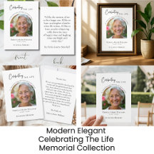 Modern Elegant Celebrating The Life Memorial