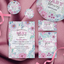 Enchanting Bohemian Meadow Flowers Baby Shower