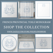 French Provincial Toile Monogram Crest Collection