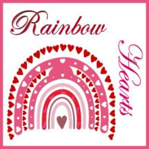 Romantic Rainbow Hearts Valentines Love Collection