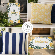Lemon and Leaf Monogram - Front Porch