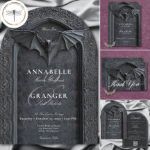 Gothic Halloween Black Bat & Arch Wedding