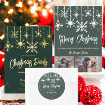 Elegant simple snowflakes Winter Christmas Holiday