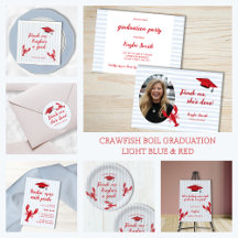 Crawfish Boil Graduation Party   Light Blue & Red